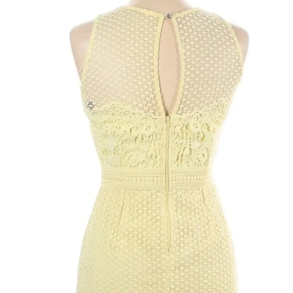 Little Mistress Yellow lace sleeveless babydoll dress womens Petite size 6 (348) - Picture 4 of 6
